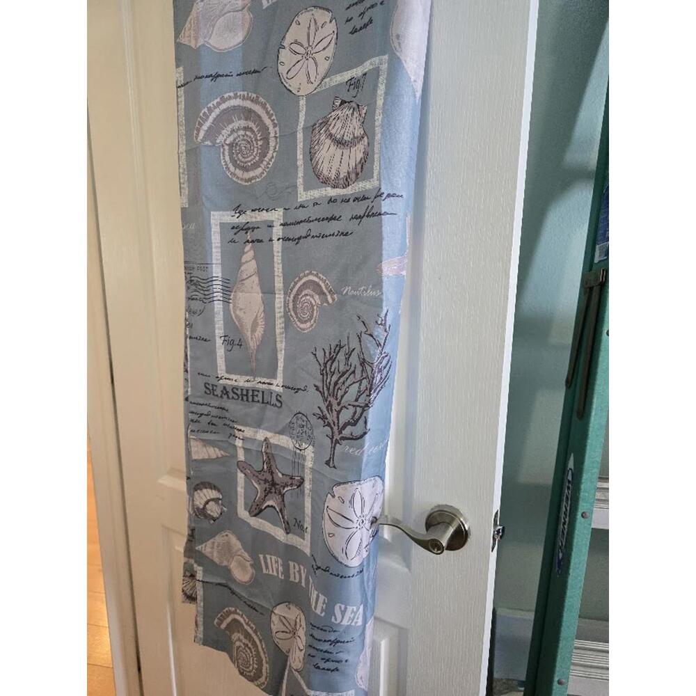 Shower Curtain – Seashell Beach Theme with Hooks